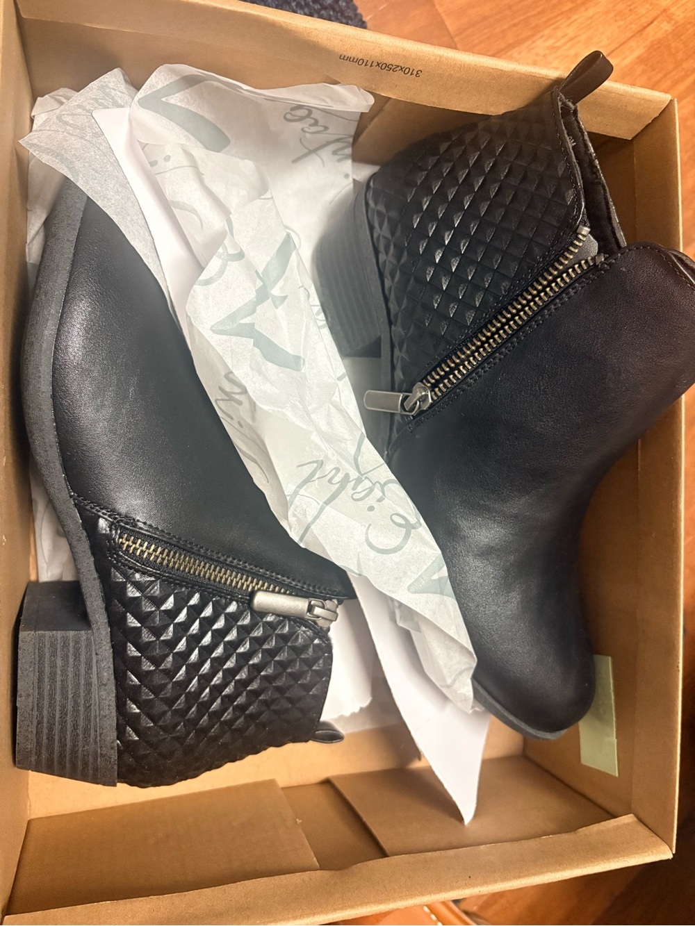 Quilted Black Ankle Booties with Side Zip